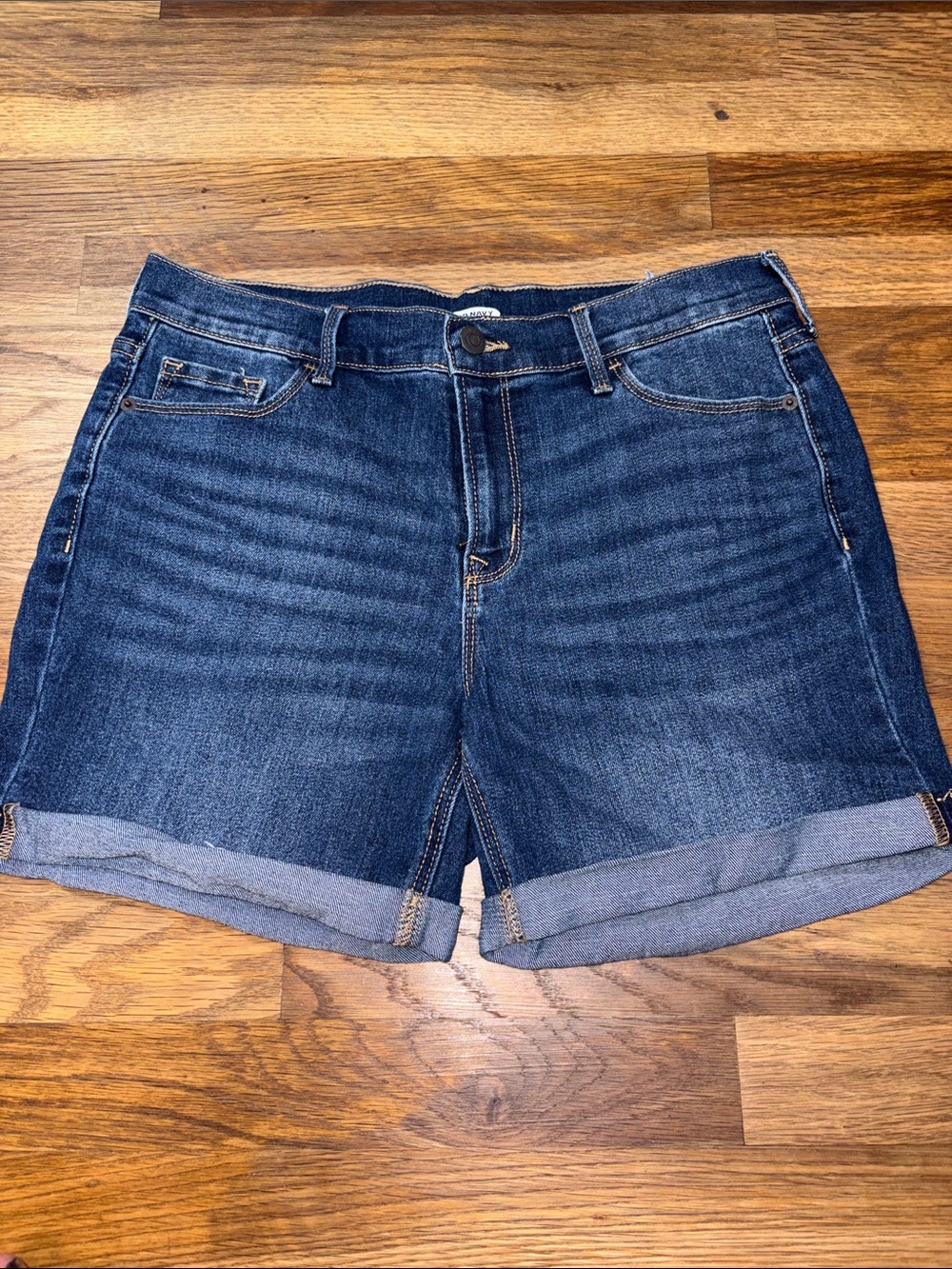 Old Navy Dark Blue Rolled-Hem Jean Shorts